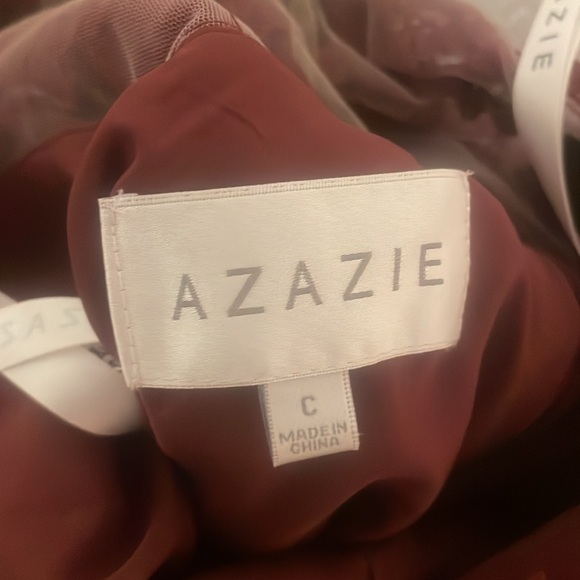 Halter top, floor length burgundy formal dress with buttoned back - Picture 5 of 5